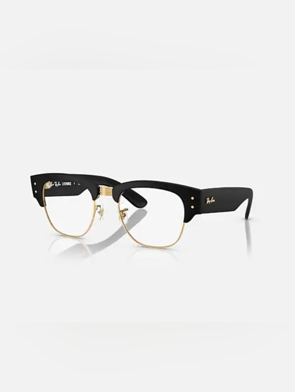 Ray Ban MEGA CLUBMASTER OPTICS LITEFORCE, Matte Sand Black on Gold, NWT